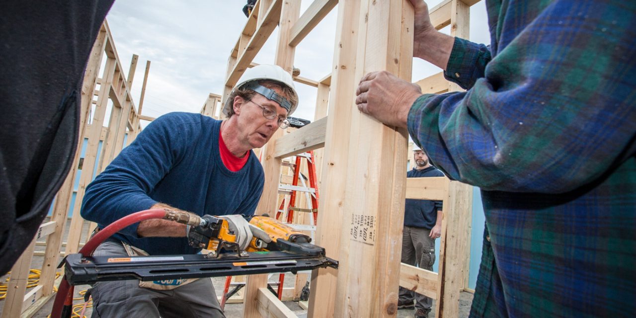 Construction volunteers